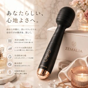 電マ X ｜5種類×5段階振動・静音・防水・USB充電式 （女性用）